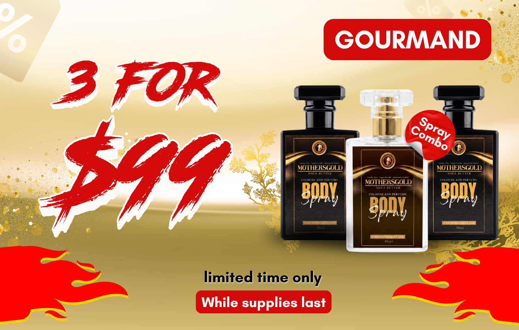 Gourmand Body Spray 3 for $99